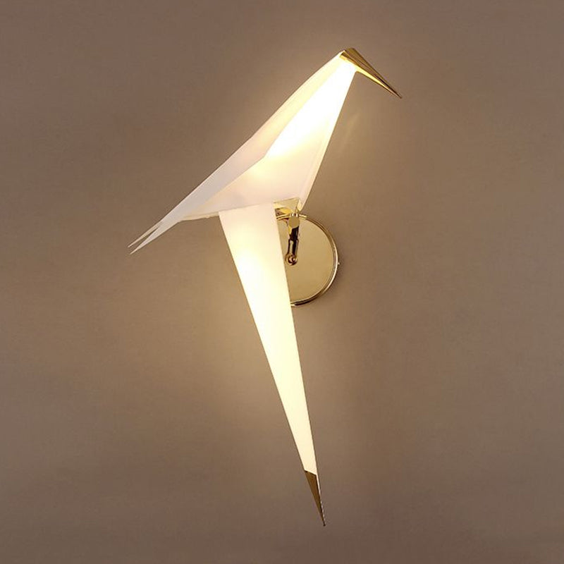 1/2-Light Dining Room Sconce Light Fixture with Birdie Plastic Shade Modernist White Wall Lamp in Warm/White Light Clearhalo 'Cast Iron' 'Glass' 'Industrial' 'Modern wall lights' 'Modern' 'Tiffany' 'Traditional wall lights' 'Wall Lamps & Sconces' 'Wall Lights' Lighting' 1435064