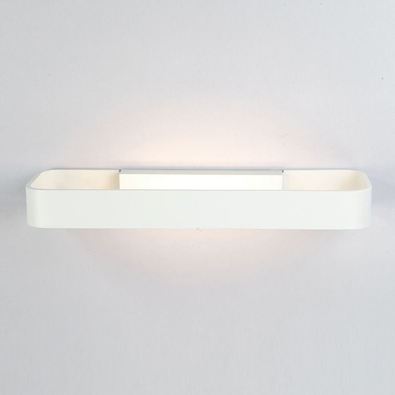 Rectangular Living Room Wall Sconce Fixture Aluminum 12"/16" Dia LED Minimalism Wall Mounted Lamp in Black/White Clearhalo 'Cast Iron' 'Glass' 'Industrial' 'Modern wall lights' 'Modern' 'Tiffany' 'Traditional wall lights' 'Wall Lamps & Sconces' 'Wall Lights' Lighting' 1435101