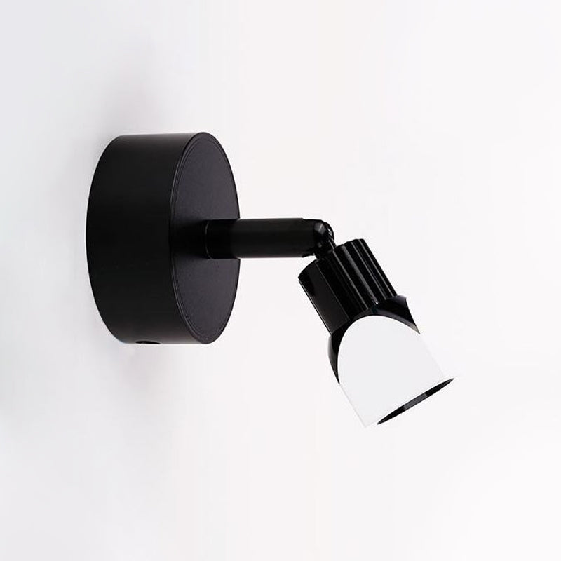 Aluminum Mini Spotlight Contemporary Style LED Black/White Wall Lamp with/without Switch in White/Warm Lighting Clearhalo 'Cast Iron' 'Glass' 'Industrial' 'Modern wall lights' 'Modern' 'Tiffany' 'Traditional wall lights' 'Wall Lamps & Sconces' 'Wall Lights' Lighting' 1435121