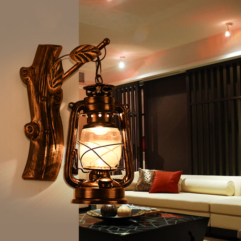 Antique Bronze Kerosene Wall Lighting Industrial Clear Glass 1 Light Living Room Sconce Light Fixture, 13"/14"/16" Clearhalo 'Art deco wall lights' 'Cast Iron' 'Glass' 'Industrial wall lights' 'Industrial' 'Middle century wall lights' 'Modern' 'Rustic wall lights' 'Tiffany' 'Traditional wall lights' 'Wall Lamps & Sconces' 'Wall Lights' Lighting' 143830
