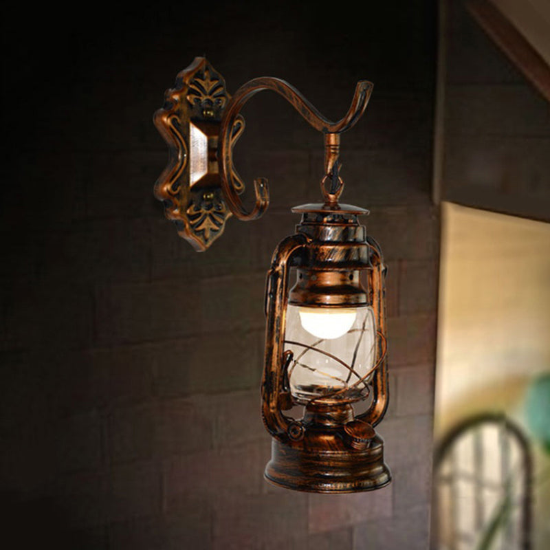 Antique Bronze Kerosene Wall Lighting Industrial Clear Glass 1 Light Living Room Sconce Light Fixture, 13"/14"/16" Antique Bronze 13" Clearhalo 'Art deco wall lights' 'Cast Iron' 'Glass' 'Industrial wall lights' 'Industrial' 'Middle century wall lights' 'Modern' 'Rustic wall lights' 'Tiffany' 'Traditional wall lights' 'Wall Lamps & Sconces' 'Wall Lights' Lighting' 143833