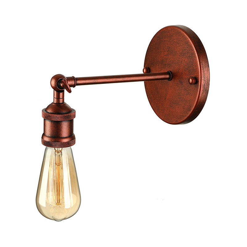 Black/Brass Finish 1 Head Wall Lamp Industrial Metal Mini Sconce Lighting with Bare Bulb for Bedroom Clearhalo 'Art deco wall lights' 'Cast Iron' 'Glass' 'Industrial wall lights' 'Industrial' 'Middle century wall lights' 'Modern' 'Rustic wall lights' 'Tiffany' 'Traditional wall lights' 'Wall Lamps & Sconces' 'Wall Lights' Lighting' 143946