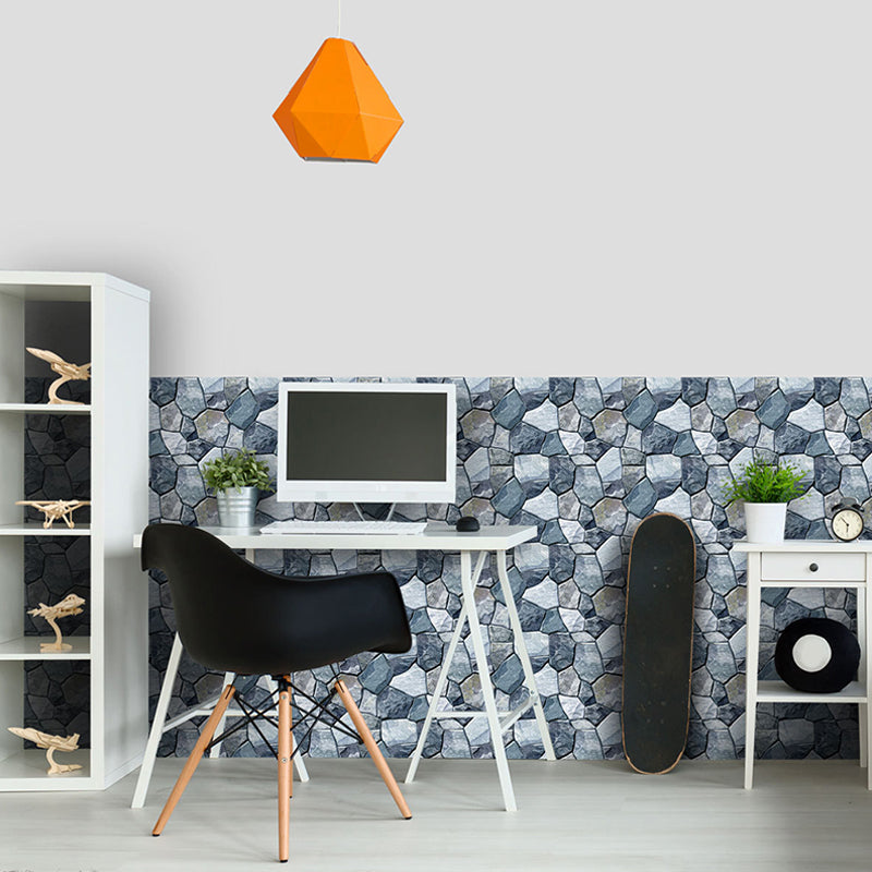 Modern Rock Stone Wallpaper Panels in Grey Peel and Paste Wall Covering for Bathroom Grey Clearhalo 'Modern wall decor' 'Modern' 'Wallpaper' Wall Decor' 1440318