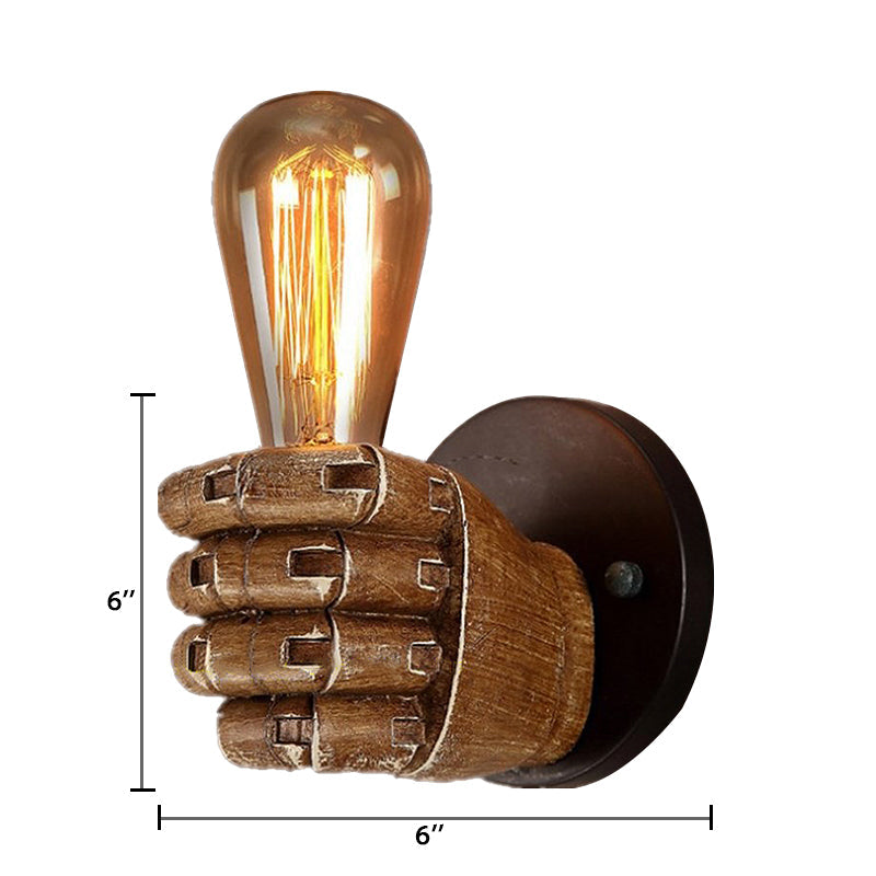 1 Head Wall Light with Right/Left Hand Shade Wood Industrial Style Living Room Sconce Light Fixture in Brown Clearhalo 'Art deco wall lights' 'Cast Iron' 'Glass' 'Industrial wall lights' 'Industrial' 'Middle century wall lights' 'Modern' 'Rustic wall lights' 'Tiffany' 'Traditional wall lights' 'Wall Lamps & Sconces' 'Wall Lights' Lighting' 144276