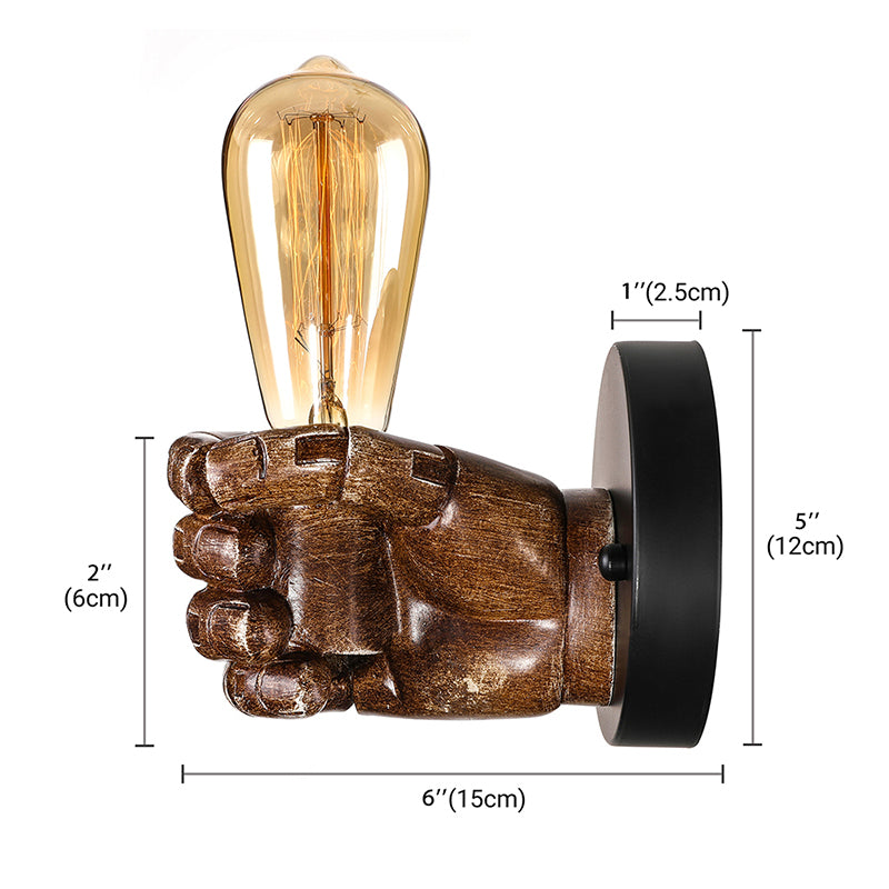 1 Head Wall Light with Right/Left Hand Shade Wood Industrial Style Living Room Sconce Light Fixture in Brown Clearhalo 'Art deco wall lights' 'Cast Iron' 'Glass' 'Industrial wall lights' 'Industrial' 'Middle century wall lights' 'Modern' 'Rustic wall lights' 'Tiffany' 'Traditional wall lights' 'Wall Lamps & Sconces' 'Wall Lights' Lighting' 144284
