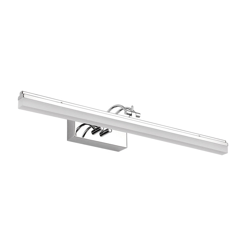 LED Bathroom Vanity Lighting with Linear Acrylic Shade Silver Wall Light Sconce in Warm/White Light, 19"/23" Width Clearhalo 'Cast Iron' 'Glass' 'Industrial' 'Modern wall lights' 'Modern' 'Tiffany' 'Traditional wall lights' 'Vanity Lights' 'Wall Lights' Lighting' 144355