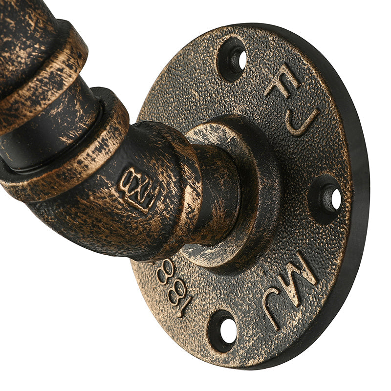 1 Light Sconce Wall Light with Pipe Design Wrought Iron Industrial Rustic Stairway Sconce Lighting in Copper/Bronze Clearhalo 'Art deco wall lights' 'Cast Iron' 'Glass' 'Industrial wall lights' 'Industrial' 'Middle century wall lights' 'Modern' 'Rustic wall lights' 'Tiffany' 'Traditional wall lights' 'Wall Lamps & Sconces' 'Wall Lights' Lighting' 144468