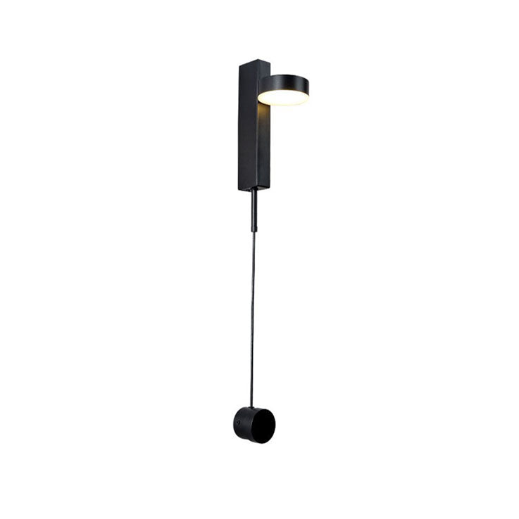 Modern Simple Drum Shade Wall Light Metal LED Wall Lamp for Bedroom in White/Warm Light Clearhalo 'Cast Iron' 'Glass' 'Industrial' 'Modern wall lights' 'Modern' 'Tiffany' 'Traditional wall lights' 'Wall Lamps & Sconces' 'Wall Lights' Lighting' 144543