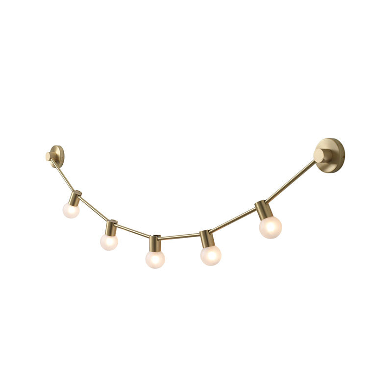 Frosted Glass Bubble Wall Light 5-Light Post Modern Wall Mounted Lamp in Gold Clearhalo 'Cast Iron' 'Glass' 'Industrial' 'Modern wall lights' 'Modern' 'Tiffany' 'Traditional wall lights' 'Wall Lamps & Sconces' 'Wall Lights' Lighting' 144607