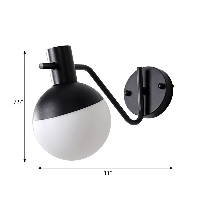 1 Light Living Room Sconce Light with Global Milk Glass Shade Modern Gold Wall Mount Light Clearhalo 'Cast Iron' 'Glass' 'Industrial' 'Modern wall lights' 'Modern' 'Tiffany' 'Traditional wall lights' 'Wall Lamps & Sconces' 'Wall Lights' Lighting' 144652