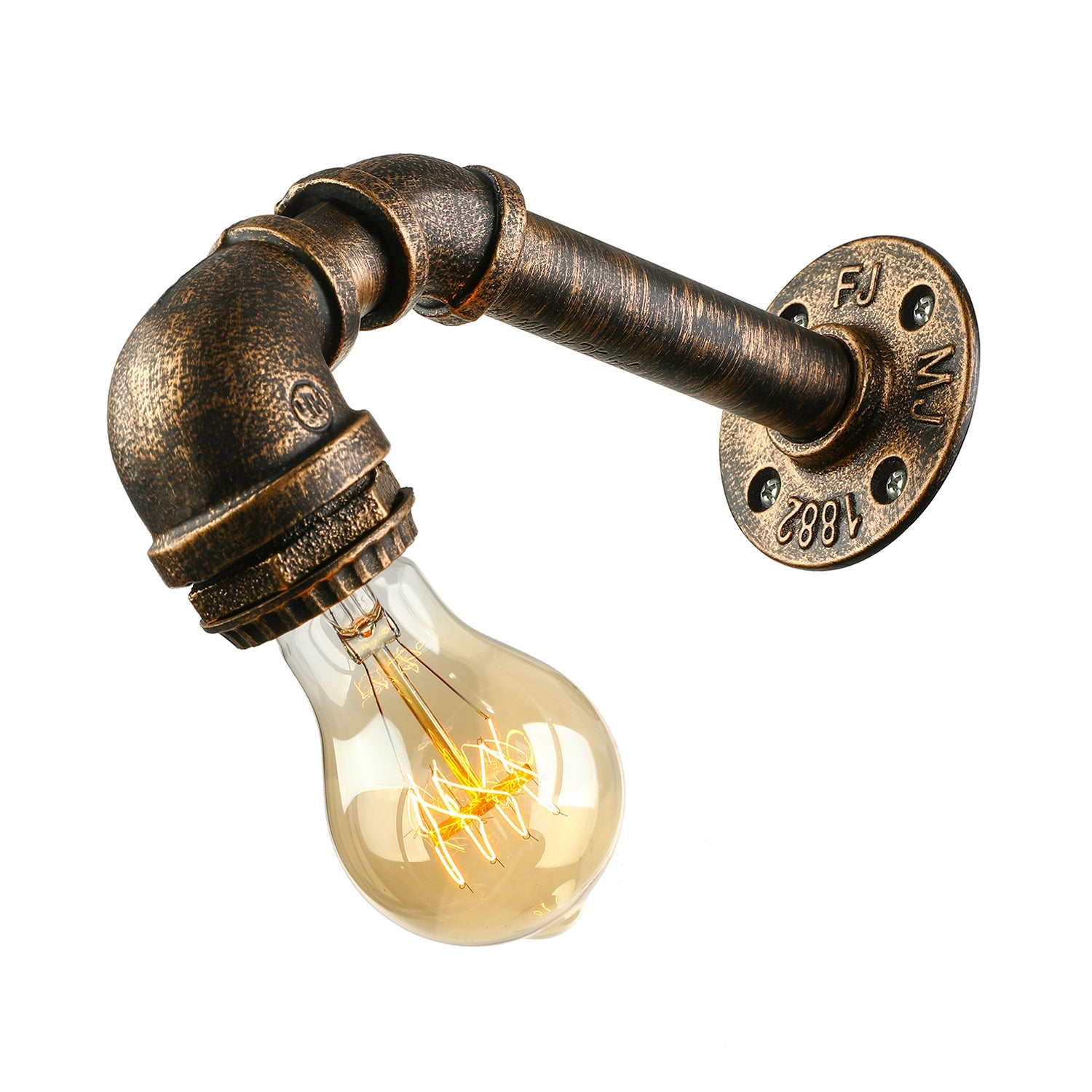 Wrought Iron Bronze Wall Mount Light with Water Pipe 1 Light Industrial Mini Sconce Lighting Clearhalo 'Art deco wall lights' 'Cast Iron' 'Glass' 'Industrial wall lights' 'Industrial' 'Middle century wall lights' 'Modern' 'Rustic wall lights' 'Tiffany' 'Traditional wall lights' 'Wall Lamps & Sconces' 'Wall Lights' Lighting' 144704