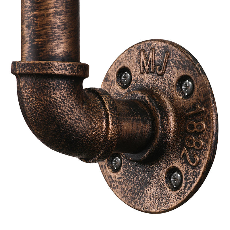 Wrought Iron Bronze Wall Mount Light with Water Pipe 1 Light Industrial Mini Sconce Lighting Clearhalo 'Art deco wall lights' 'Cast Iron' 'Glass' 'Industrial wall lights' 'Industrial' 'Middle century wall lights' 'Modern' 'Rustic wall lights' 'Tiffany' 'Traditional wall lights' 'Wall Lamps & Sconces' 'Wall Lights' Lighting' 144720