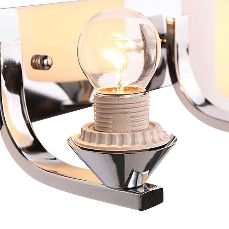 Glass Cylinder Shade Wall Sconce 1/2-Lights Modern Wall Lamp in Chrome Finish for Bedside Clearhalo 'Cast Iron' 'Glass' 'Industrial' 'Modern wall lights' 'Modern' 'Tiffany' 'Traditional wall lights' 'Wall Lamps & Sconces' 'Wall Lights' Lighting' 144732