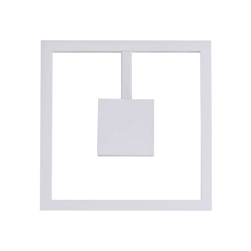Square Wall Lighting Simple Acrylic LED Black/White Sconce Light Fixture in Warm/White Light for Bedroom Clearhalo 'Cast Iron' 'Glass' 'Industrial' 'Modern wall lights' 'Modern' 'Tiffany' 'Traditional wall lights' 'Wall Lamps & Sconces' 'Wall Lights' Lighting' 144813