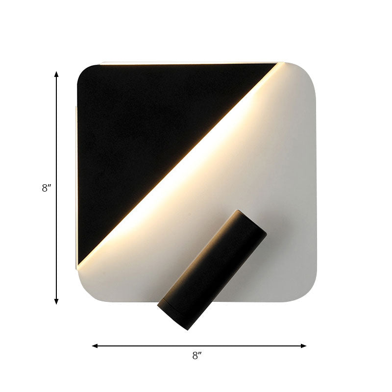 Modern Black/White Wall Lighting with Spotlight LED Metal Wall Lamp for Bedroom Study Clearhalo 'Cast Iron' 'Glass' 'Industrial' 'Modern wall lights' 'Modern' 'Tiffany' 'Traditional wall lights' 'Wall Lamps & Sconces' 'Wall Lights' Lighting' 144872
