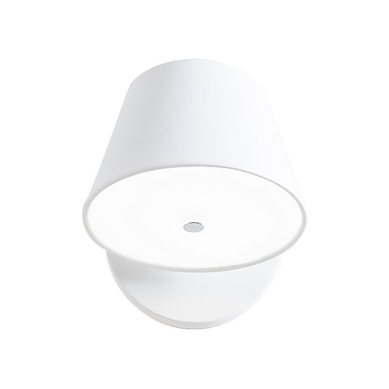 Pink/Yellow/Black Cone Wall Sconce Macaron 1 Light Metal Sconce Light Fixture in White/Warm Light Clearhalo 'Modern wall lights' 'Modern' 'Wall Lamps & Sconces' 'Wall Lights' Lighting' 144899