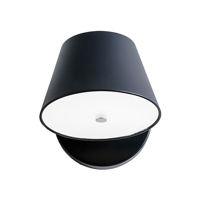 Pink/Yellow/Black Cone Wall Sconce Macaron 1 Light Metal Sconce Light Fixture in White/Warm Light Clearhalo 'Modern wall lights' 'Modern' 'Wall Lamps & Sconces' 'Wall Lights' Lighting' 144902