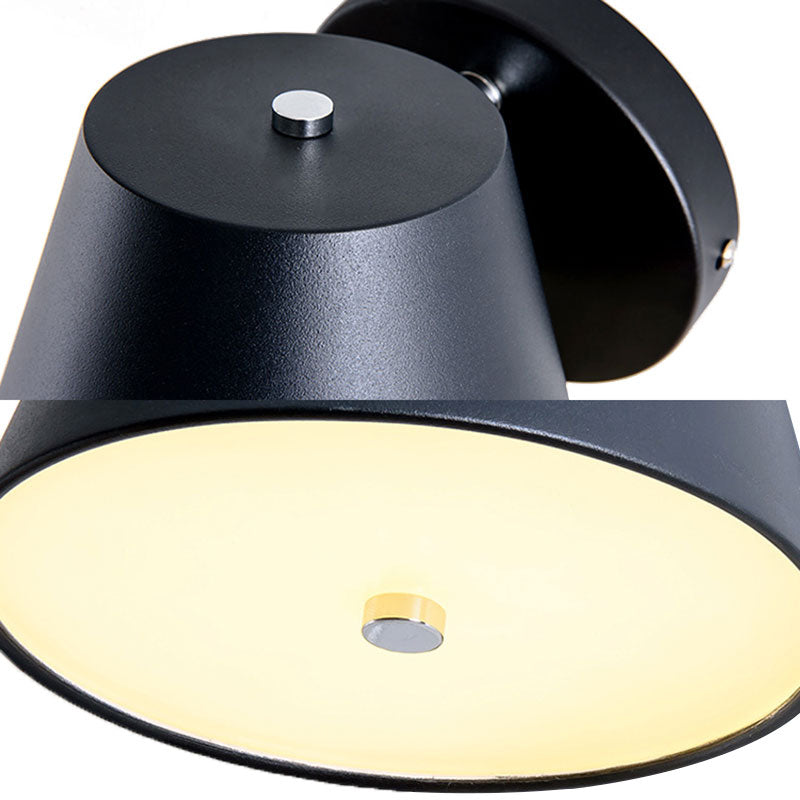 Pink/Yellow/Black Cone Wall Sconce Macaron 1 Light Metal Sconce Light Fixture in White/Warm Light Clearhalo 'Modern wall lights' 'Modern' 'Wall Lamps & Sconces' 'Wall Lights' Lighting' 144904