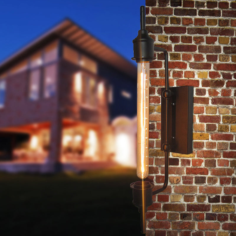 Metal Linear Small Wall Light 1 Light Modern Stylish Sconce Light in Black for Front Door Clearhalo 'Cast Iron' 'Glass' 'Industrial' 'Modern wall lights' 'Modern' 'Tiffany' 'Traditional wall lights' 'Wall Lamps & Sconces' 'Wall Lights' Lighting' 144928