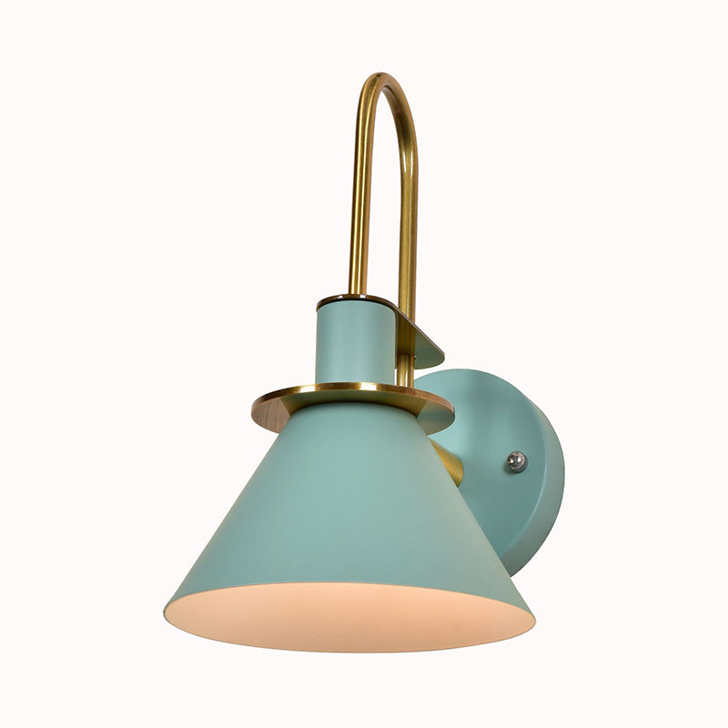 Nordic Pyramid Shade Wall Light Metallic One Light Sconce Light for Study Room Bedroom Clearhalo 'Cast Iron' 'Glass' 'Industrial' 'Modern wall lights' 'Modern' 'Tiffany' 'Traditional wall lights' 'Wall Lamps & Sconces' 'Wall Lights' Lighting' 145000