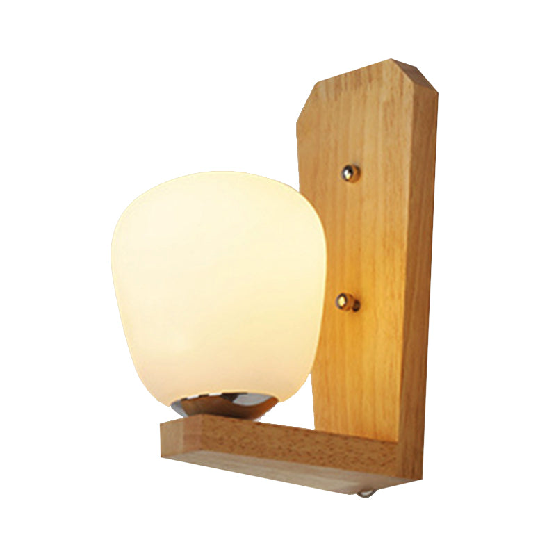 1 Light Ball Shape Wall Light Japanese Milk Glass Sconce Lamp in White for Hotel Dining Room Clearhalo 'Modern wall lights' 'Modern' 'Wall Lamps & Sconces' 'Wall Lights' Lighting' 145086