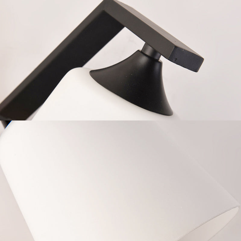 Bucket Shade Stair Corridor Wall Lamp Opal Glass 1 Head Contemporary Sconce Light Clearhalo 'Modern wall lights' 'Modern' 'Wall Lamps & Sconces' 'Wall Lights' Lighting' 145114