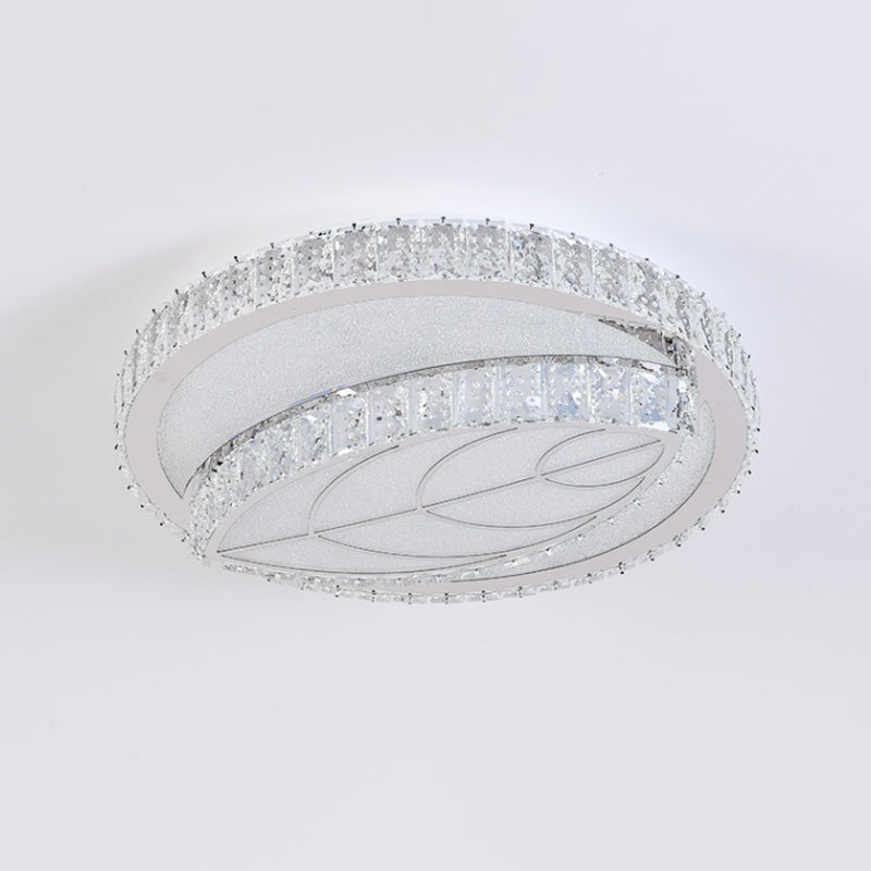 Modern Leaf Flush Ceiling Light Clear Cut Crystal LED Flushmount Lighting for Bedroom Clearhalo 'Ceiling Lights' 'Close To Ceiling Lights' 'Close to ceiling' 'Flush mount' Lighting' 1451204