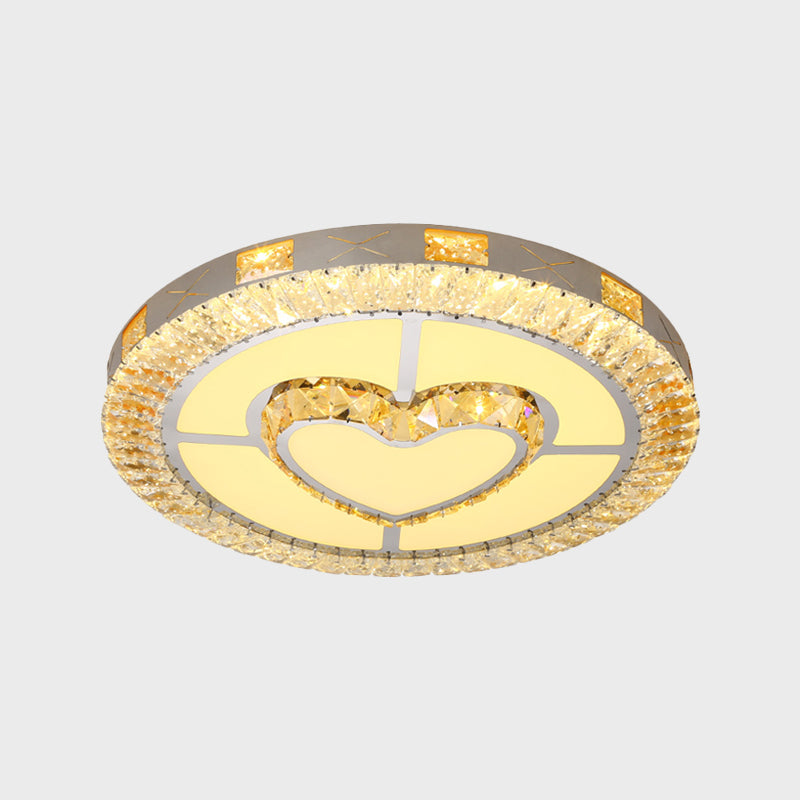 Clear Inlaid Crystal LED Ceiling Light Modern Chrome Diamond/Flower/Star Bedroom Flush-Mount Light Fixture Clearhalo 'Ceiling Lights' 'Close To Ceiling Lights' 'Close to ceiling' 'Flush mount' Lighting' 1451359