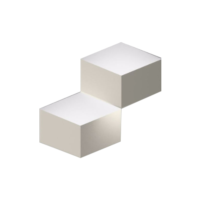 Metallic Geometric Wall Mount Light Minimalism 1/2-Light White Wall Lamp with Cubic Shape for Corridor Clearhalo 'Cast Iron' 'Glass' 'Industrial' 'Modern wall lights' 'Modern' 'Tiffany' 'Traditional wall lights' 'Wall Lamps & Sconces' 'Wall Lights' Lighting' 145293
