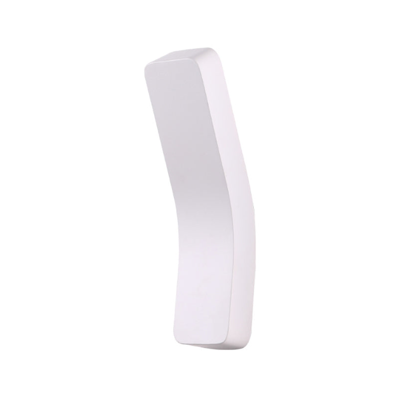 Metallic Bend Wall Mounted Light Simplistic Integrated LED Black/White Wall Lamp in Warm/White Lighting for Corridor Clearhalo 'Cast Iron' 'Glass' 'Industrial' 'Modern wall lights' 'Modern' 'Tiffany' 'Traditional wall lights' 'Wall Lamps & Sconces' 'Wall Lights' Lighting' 145383