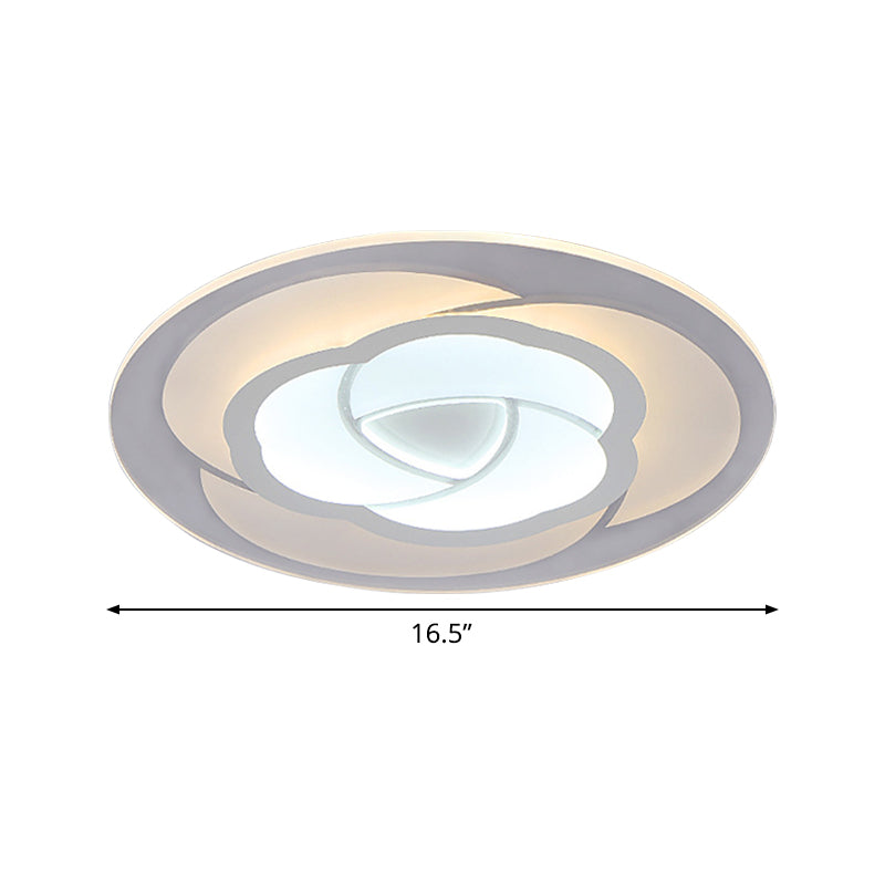 Blossom Extra Thin Acrylic Flushmount Modernism White Integrated LED Flush Mount Ceiling Light in Warm/White Light, 16.5"/20.5" W Clearhalo 'Ceiling Lights' 'Close To Ceiling Lights' 'Close to ceiling' 'Flush mount' Lighting' 1454347