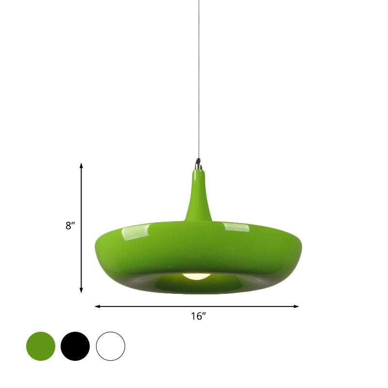 Aluminium Bowl Pendant Ceiling Light Industrial 1 Bulb Restaurant Plant Hanging Lamp in Black/White/Green Clearhalo 'Ceiling Lights' 'Pendant Lights' 'Pendants' Lighting' 1454745