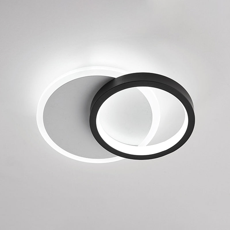 Ring-Panel Combined Mini LED Flush Mount Minimalism Acrylic Black-White Close to Ceiling Light Fixture Clearhalo 'Ceiling Lights' 'Close To Ceiling Lights' 'Close to ceiling' 'Flush mount' Lighting' 1455329