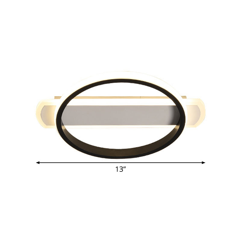 Black Round/Square-Oblong Ceiling Flush Simple Acrylic LED Flush Mounted Lighting in Warm/White Light Clearhalo 'Ceiling Lights' 'Close To Ceiling Lights' 'Close to ceiling' 'Flush mount' Lighting' 1455335