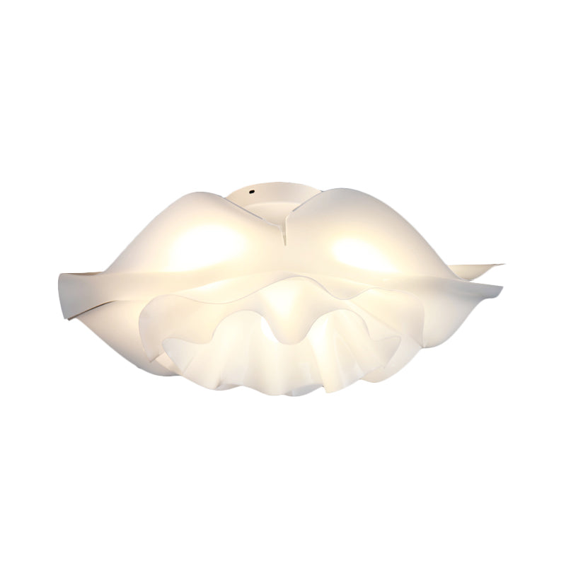 Modern Stylish Frill Layer Flush Mount Acrylic Bedroom LED Ceiling Lighting Fixture in White Clearhalo 'Ceiling Lights' 'Close To Ceiling Lights' 'Close to ceiling' 'Flush mount' Lighting' 1455382