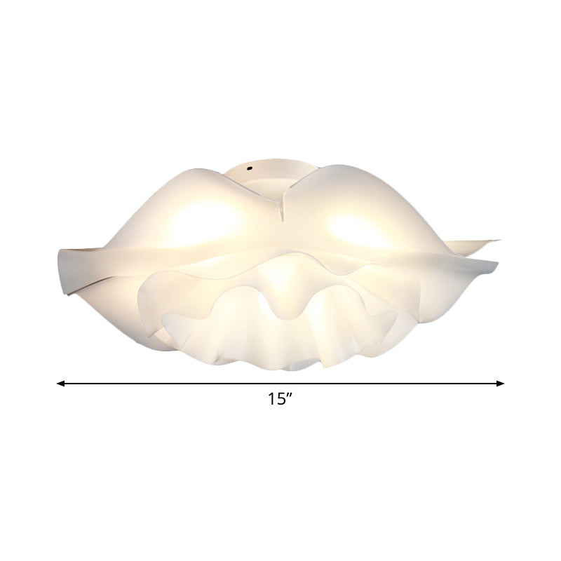 Modern Stylish Frill Layer Flush Mount Acrylic Bedroom LED Ceiling Lighting Fixture in White Clearhalo 'Ceiling Lights' 'Close To Ceiling Lights' 'Close to ceiling' 'Flush mount' Lighting' 1455384