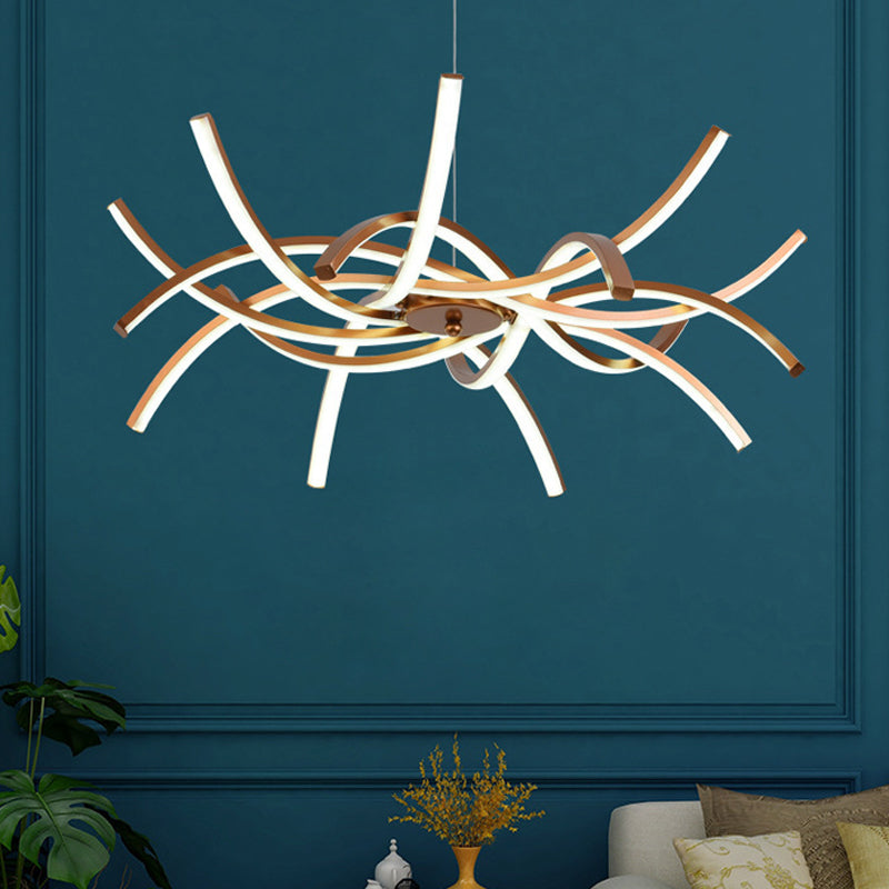Interwoven Chandelier Modern Stylish Aluminum Gold 23.5