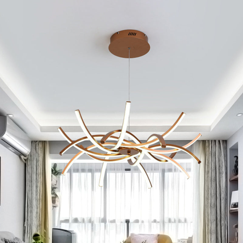 Interwoven Chandelier Modern Stylish Aluminum Gold 23.5