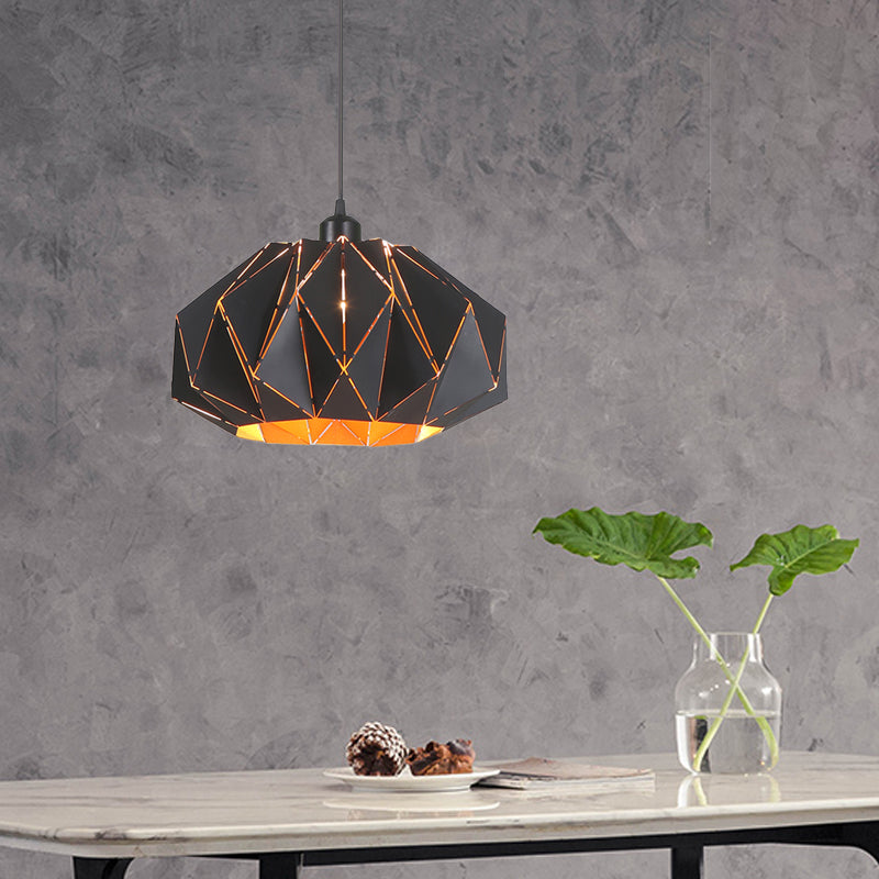 1 Head Living Room Pendant Lamp Nordic White/Black Suspension Lamp with Laser-Cut Iron Lamp Shade Clearhalo 'Ceiling Lights' 'Modern Pendants' 'Modern' 'Pendant Lights' 'Pendants' Lighting' 1456225