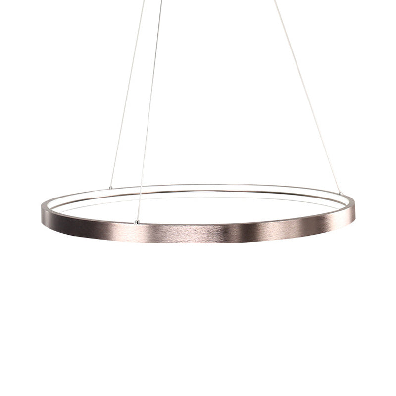Circle Aluminum Chandelier Light Simplicity Polished Brown 16