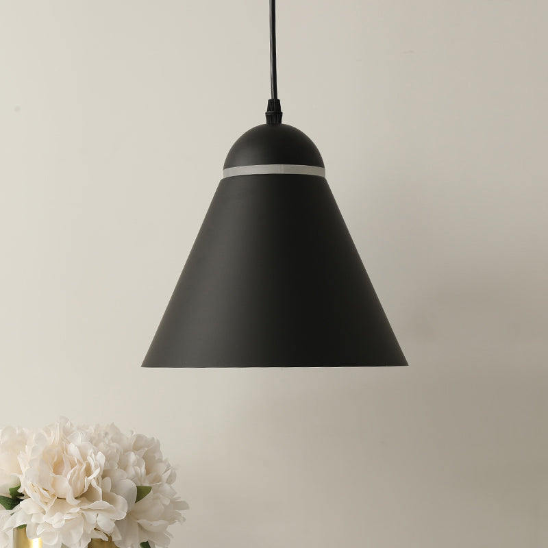 Sliced Cone Hanging Light Fixture Simplicity Metallic 1 Light Matte Black Drop Pendant Clearhalo 'Ceiling Lights' 'Modern Pendants' 'Modern' 'Pendant Lights' 'Pendants' Lighting' 1456691