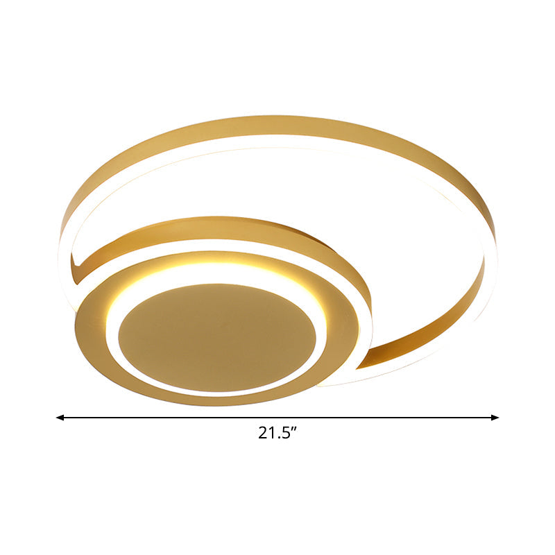 Crescent Bedroom Ceiling Light Acrylic Modern 18"/21.5" Wide LED Flush Mount Lamp in Gold Clearhalo 'Ceiling Lights' 'Close To Ceiling Lights' 'Close to ceiling' 'Flush mount' Lighting' 1456898