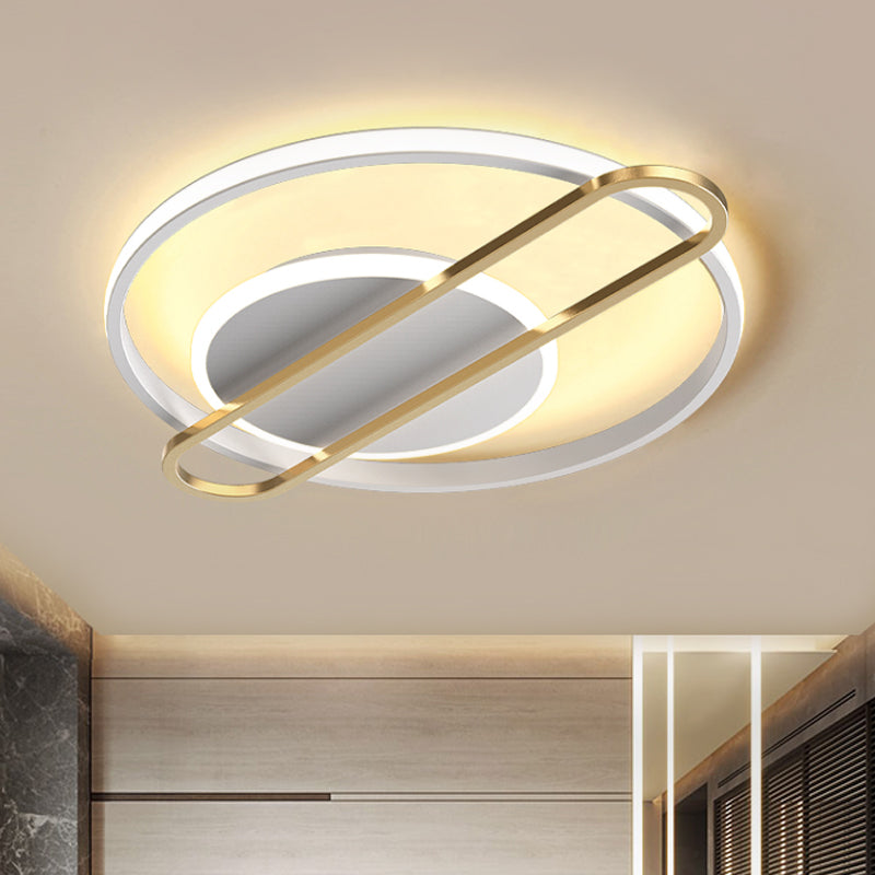 Black/Gold/White Circle Thin Flush Mount Modernist Aluminum 16.5"/20.5" Wide LED Ceiling Flush Light Fixture White Clearhalo 'Ceiling Lights' 'Close To Ceiling Lights' 'Close to ceiling' 'Flush mount' Lighting' 1456905