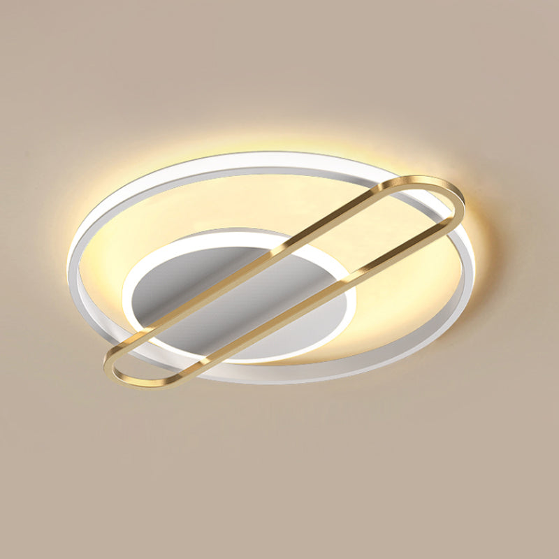 Black/Gold/White Circle Thin Flush Mount Modernist Aluminum 16.5"/20.5" Wide LED Ceiling Flush Light Fixture Clearhalo 'Ceiling Lights' 'Close To Ceiling Lights' 'Close to ceiling' 'Flush mount' Lighting' 1456908