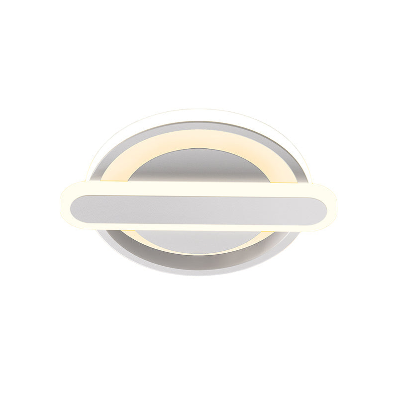 Small Circle and Oval Flushmount Modern Metal Black/White/Gold LED Ceiling Lighting for Corridor Clearhalo 'Ceiling Lights' 'Close To Ceiling Lights' 'Close to ceiling' 'Flush mount' Lighting' 1456934
