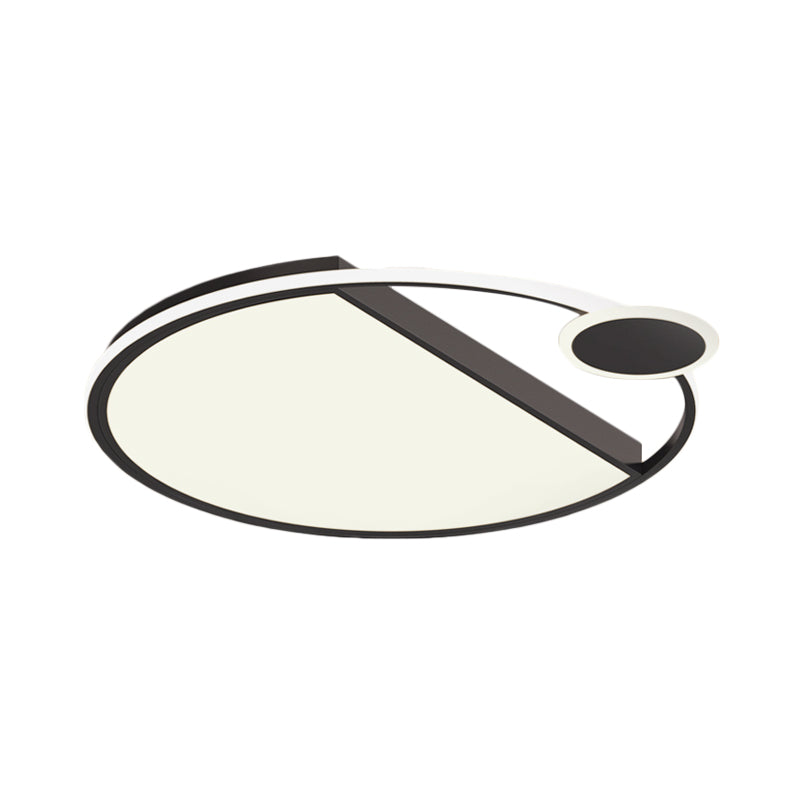 Simplicity LED Flushmount Lighting Black/Gold Rounded Thin Flush Mount Ceiling Light with Acrylic Shade for Bedroom Clearhalo 'Ceiling Lights' 'Close To Ceiling Lights' 'Close to ceiling' 'Flush mount' Lighting' 1456964