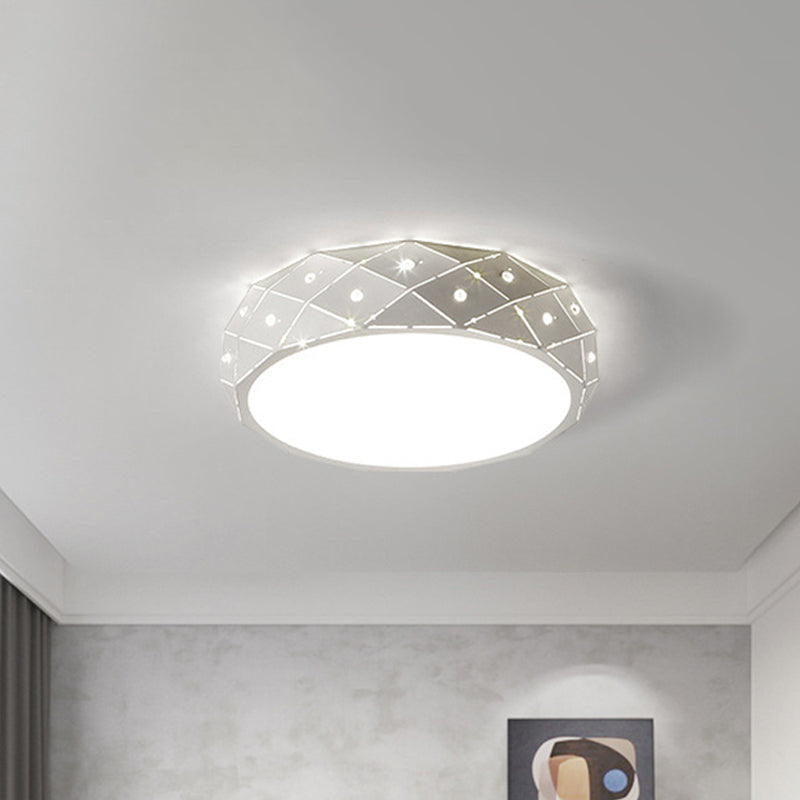 Laser Cut Rounded Acrylic Ceiling Flush Nordic White 18"/21.5" Wide Integrated LED Flush Mount Lighting Fixture for Bedroom White Clearhalo 'Ceiling Lights' 'Close To Ceiling Lights' 'Close to ceiling' 'Flush mount' Lighting' 1457244