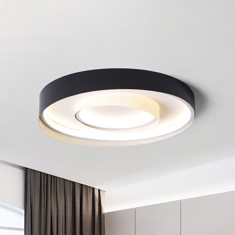 2-Circle Hotel Flush Mount Light Acrylic Minimalism 18/22 Inch Dia LED Ceiling Fixture in Warm/White Light Clearhalo 'Ceiling Lights' 'Close To Ceiling Lights' 'Close to ceiling' 'Flush mount' Lighting' 1457300
