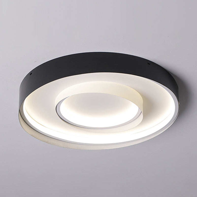 2-Circle Hotel Flush Mount Light Acrylic Minimalism 18/22 Inch Dia LED Ceiling Fixture in Warm/White Light Clearhalo 'Ceiling Lights' 'Close To Ceiling Lights' 'Close to ceiling' 'Flush mount' Lighting' 1457303