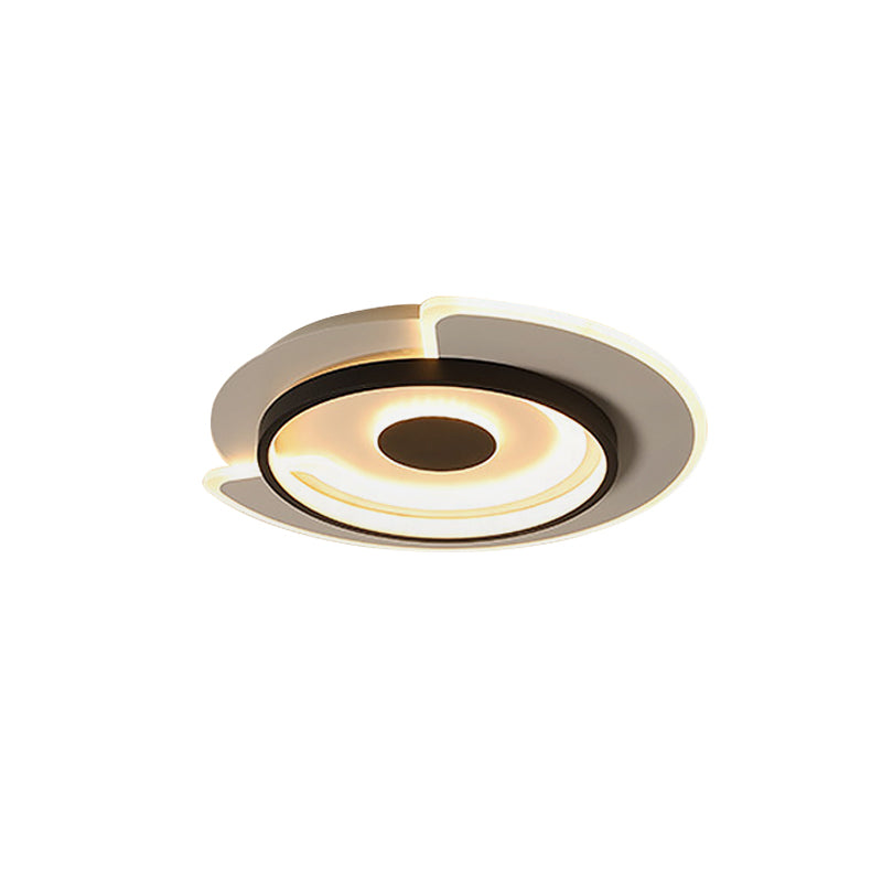 Thin Round Flush Mount Lighting Minimal Acrylic Hotel 18"/21.5" Wide LED Surface Ceiling Light in Black-White Clearhalo 'Ceiling Lights' 'Close To Ceiling Lights' 'Close to ceiling' 'Flush mount' Lighting' 1457320